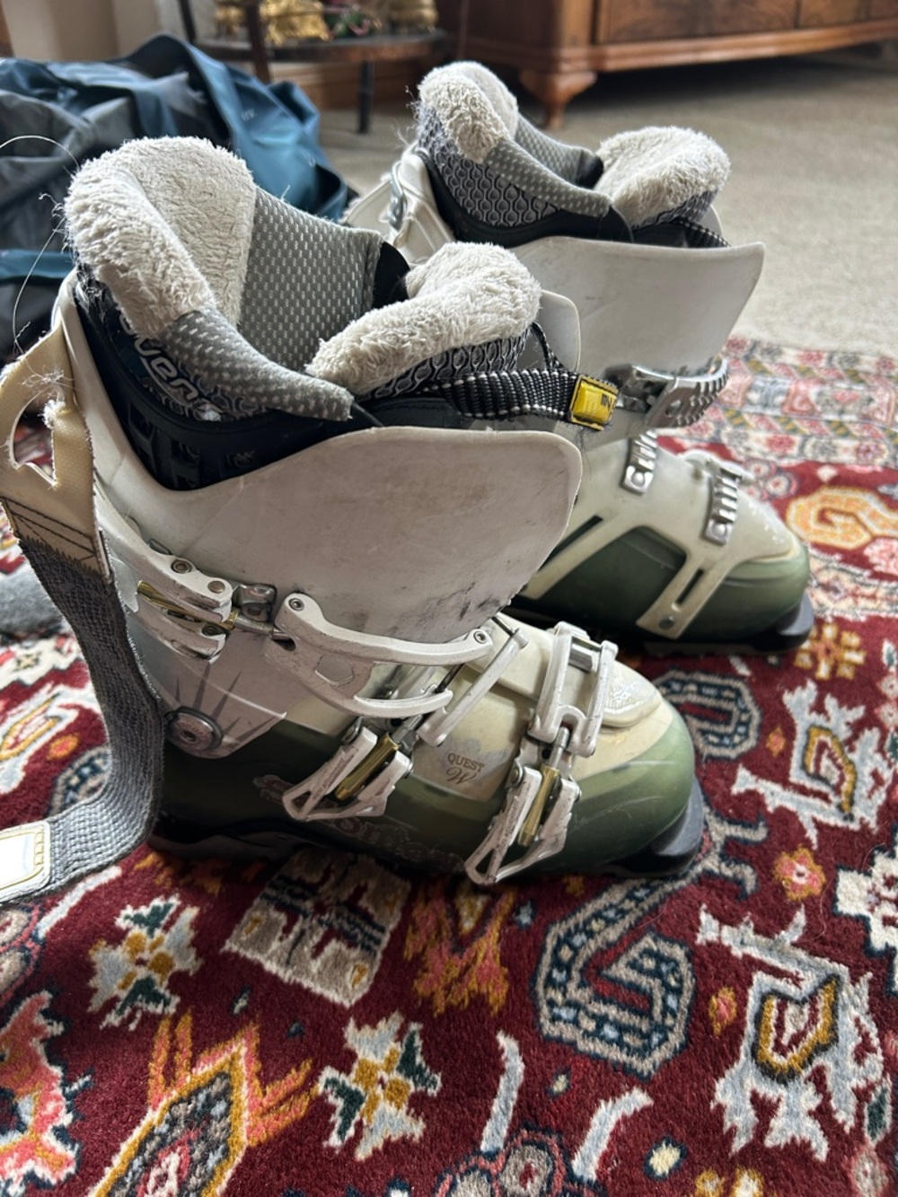 Salomon Women's Ski Boots in White and Green